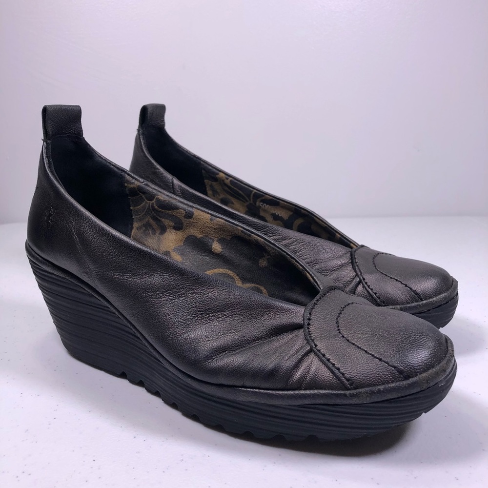 Fly London Leather Slip On Wedge Shoes P500309006